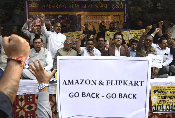 ‘Amazon, Flipkart Go Back’, Say Indian Retailers