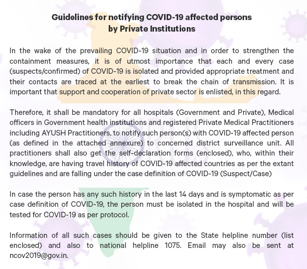 Guidelines Coronavirus (COVID-19)