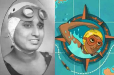 Indian Swimmer Arati Saha in Google Doodle