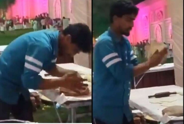 Man Spits on Rotis While Cooking at Wedding! Video Goes Viral!
